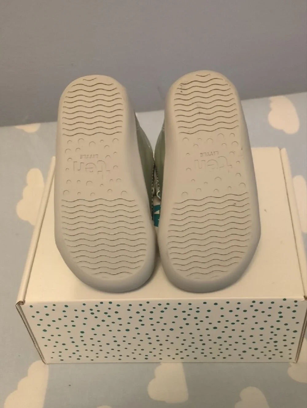 NIB - NEVER WORN High-Top Sneakers in Metallic Light Silver with Teal Accent
